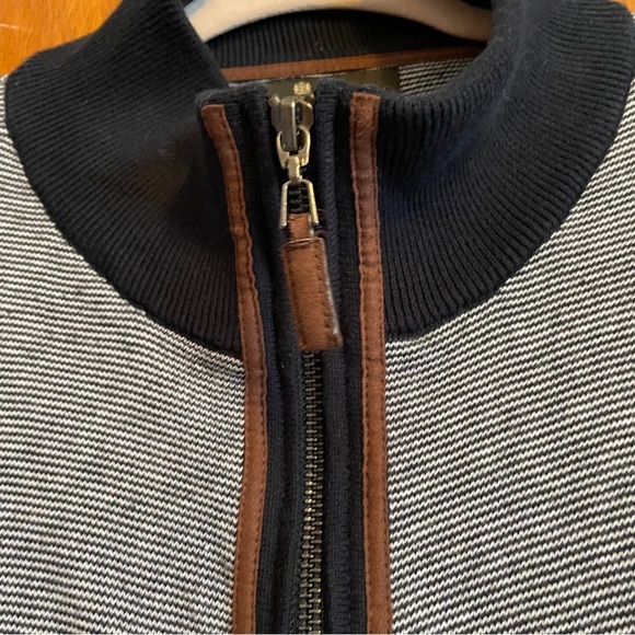 Daniel Bishop Collection Navy Trim-Zipup Cardigan sweater-100% Cotton-Size Large - Picture 7 of 15